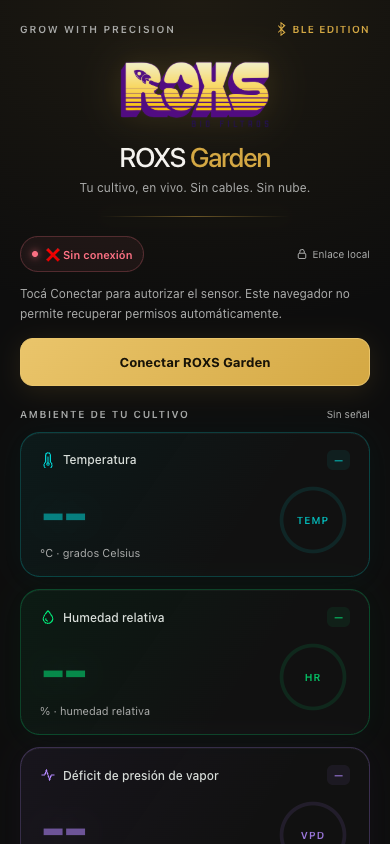 Web App de ROXS Lab para la toma de indicadores de ambiente